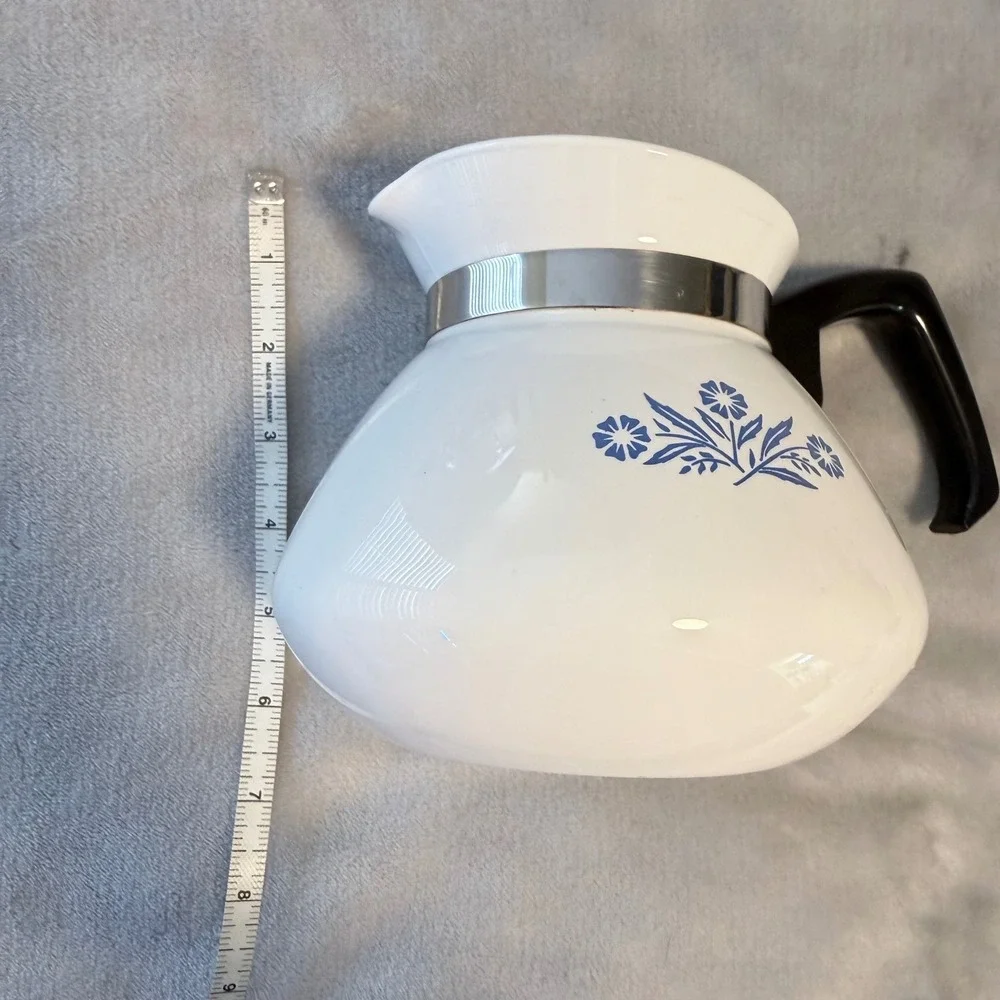 Corning Ware Blue Cornflower 6 Cup Coffee Tea Pot Carafe P-104 No Lid Vintage